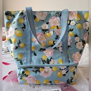 Victoria's Secret Blue Lemon Floral Tote